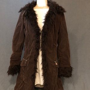 Awesome long brown corduroy jacket